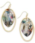 Inc International Concept Gold-tone Multicolor Acetate Stone Oval Drop Earrings, Created For Macy's