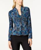 Alex Evenings Glitter Leaf Long-sleeve Jacket And Shell