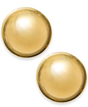 14k Gold Earrings, 12mm Domed Stud Earrings
