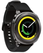 Samsung Gear Sport Unisex Black Rubber Strap Touchscreen Smart Watch 42.9mm