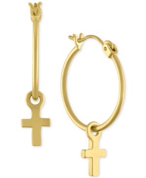 Rachel Rachel Roy Gold-tone Small Cross Hoop Earrings