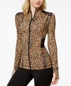 Material Girl Active Juniors' Leopard-print Illusion Zipper-front Jacket, Only At Macy's