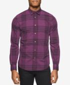 Calvin Klein Men's Long-sleeve Mulberry Plaid Shirt