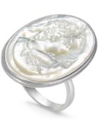 Mother-of-pearl Cameo Ring In Sterling Silver
