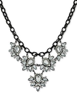 Say Yes To The Prom Black-tone Crystal Statement Necklace