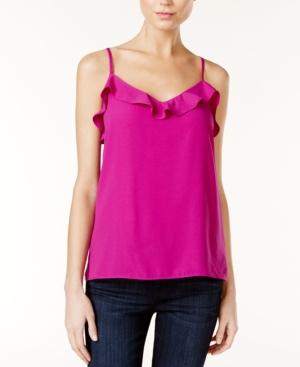 Kensie Ruffled Crepe Top