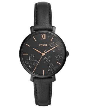 Fossil Women's Jacqueline Black Leather Strap Watch 36mm