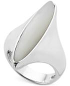 Nambe Mother-of-pearl Marquise Ring In Sterling Silver, Only At Macy's