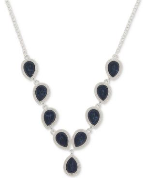 Nine West Silver-tone Blue Stone Y-necklace
