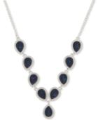 Nine West Silver-tone Blue Stone Y-necklace