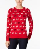 Charter Club Bow-print Sweater, Only At Macy's