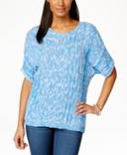 Ny Collection Petite Marled Dolman-sleeve Sweater