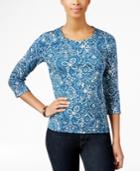 Charter Club Petite Paisley-print Top, Only At Macy's