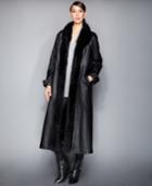 The Fur Vault Fox-trim & Rabbit-fur-lined Leather Maxi Coat