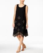Style & Co. Embroidered Sleeveless Dress, Only At Macy's