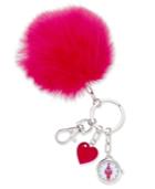 Dreamworks Trolls Women's Faux-fur Pink Pom Pom Keychain Watch 23mm Trlaq16080