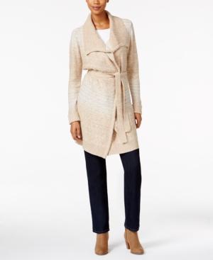 Style & Co Petite Belted Space-dyed Wrap Cardigan, Only At Macy's