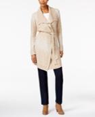 Style & Co Petite Belted Space-dyed Wrap Cardigan, Only At Macy's