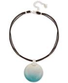 Robert Lee Morris Soho Silver-tone Ombre Disc Leather Pendant Necklace, 16 + 3 Extender