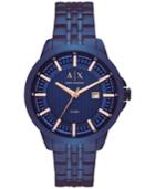 Ax Armani Exchange Men's Blue Stainless Steel Bracelet Watch 44mm Ax2268