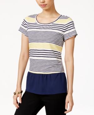 Maison Jules Striped Contrast Top, Only At Macy's