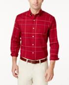 Club Room Men's Windowpane Stretch Shirt, Created For Macy's