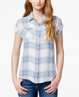 At Last Juniors' Plaid Short-sleeve Shirt