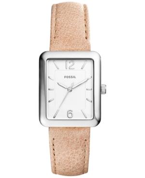 Fossil Women's Atwater Light Brown Leather Strap Watch 28x34mm Es4243