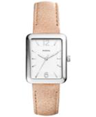 Fossil Women's Atwater Light Brown Leather Strap Watch 28x34mm Es4243