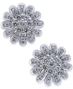 Diamond Flower Stud Earrngs (1-1/3 Ct. T.w.) In 14k White Gold