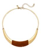 Inc International Concepts Gold-tone Faux-suede Wrapped Collar Necklace, Only At Macy's