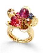Vera Bradley Gold-tone Beaded Floral Cluster Ring
