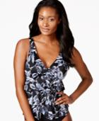 Inc International Concepts Floral-print Ruffled Tankini Top, Only At Macy's Women's Swimsuit