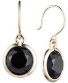 Anne Klein Gold-tone Jet Stone Drop Earrings