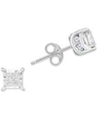 Trumiracle Diamond Princess Stud Earrings (3/4 Ct. T.w.) In 14k White Gold