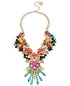 Betsey Johnson Gold-tone Multi-crystal Statement Necklace