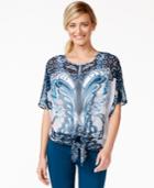 Alfani Tie-hem Chiffon Top, Only At Macy's