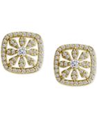 Giani Bernini Cubic Zirconia Pave Square Stud Earrings In 18k Gold-plated Sterling Silver, Created For Macy's