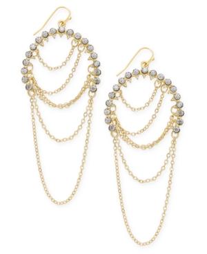 Inc International Concepts Gold-tone Pave Chain Drop Earrings, Only At Macy's