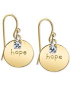 2028 14k Gold-plated Crystal-accent Hope Drop Earrings