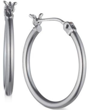 Nine West Hematite-tone Small Hoop Earrings