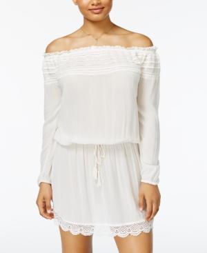 Roxy Juniors' Crochet-trim Off-the-shoulder Dress