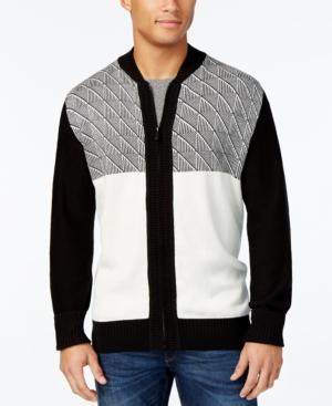 Sean John Men's Jacquard Zip-up Cardigan, Only At Macy's