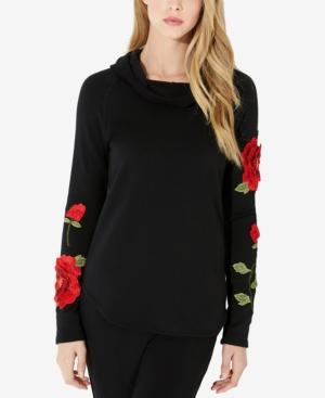 Karen Kane Hooded Floral-applique Top
