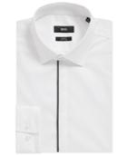 Boss Men's Slim-fit Piped Cotton Dress Shirt