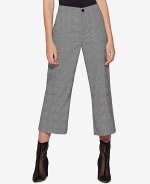 Avec Les Filles Plaid Wide-leg Cropped Trousers