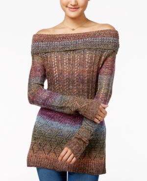 American Rag Off-the-shoulder Rainbow Sweater, Created For Macy's