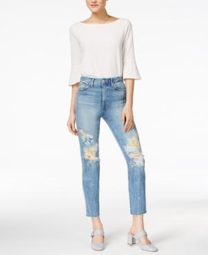 Joe's Jeans Ripped Floral Skinny Jeans