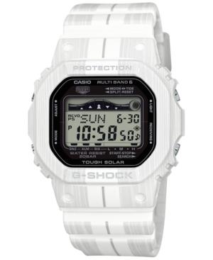 G-shock Men's Solar Digital White Wood Patterned Resin Strap Watch 48mm