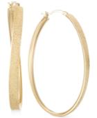 Sis By Simone I Smith Satin-finished Hoop Earrings In 14k Gold Over Sterling Silver